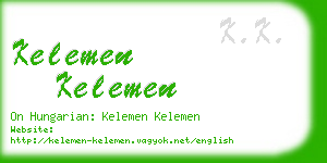 kelemen kelemen business card